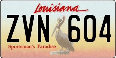 LA license plate ZVN604