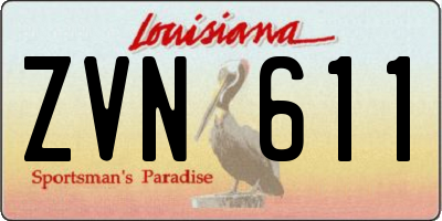 LA license plate ZVN611