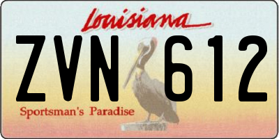 LA license plate ZVN612