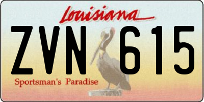 LA license plate ZVN615