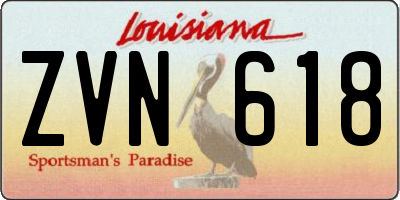 LA license plate ZVN618