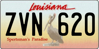 LA license plate ZVN620