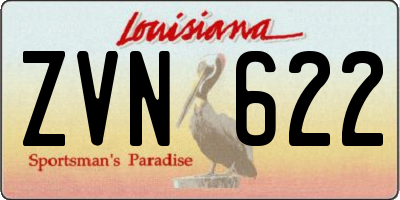 LA license plate ZVN622