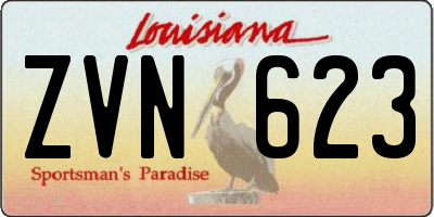 LA license plate ZVN623