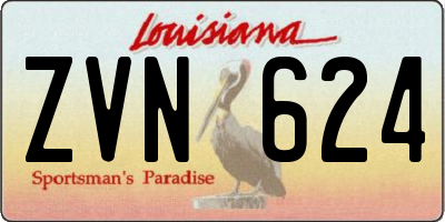 LA license plate ZVN624