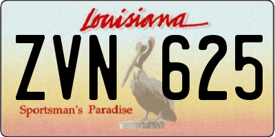 LA license plate ZVN625