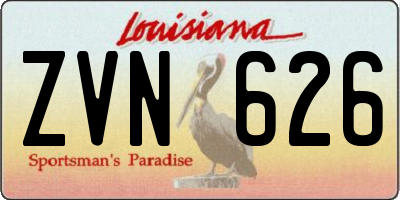 LA license plate ZVN626