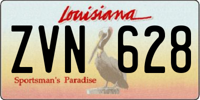 LA license plate ZVN628