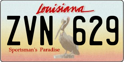LA license plate ZVN629
