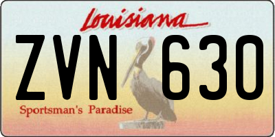 LA license plate ZVN630