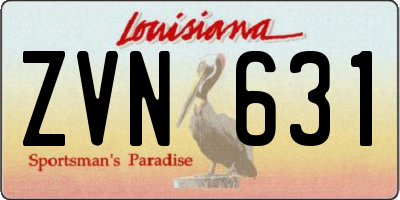 LA license plate ZVN631