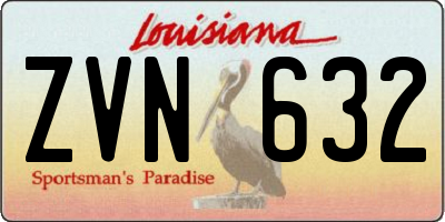 LA license plate ZVN632