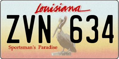LA license plate ZVN634