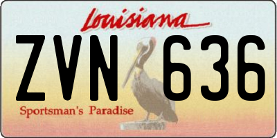 LA license plate ZVN636