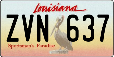 LA license plate ZVN637