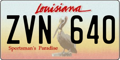 LA license plate ZVN640