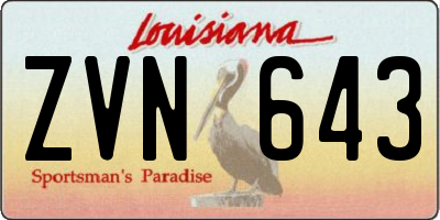 LA license plate ZVN643