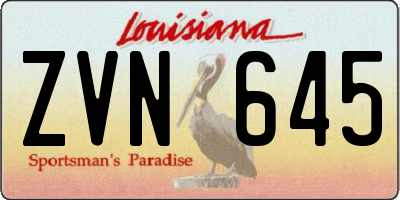 LA license plate ZVN645