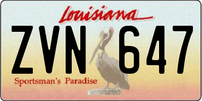 LA license plate ZVN647