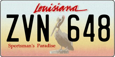 LA license plate ZVN648