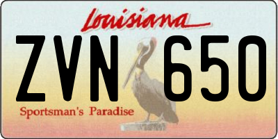 LA license plate ZVN650