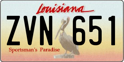 LA license plate ZVN651