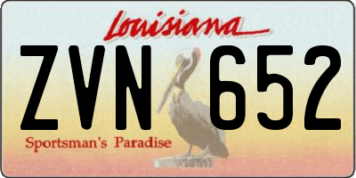 LA license plate ZVN652