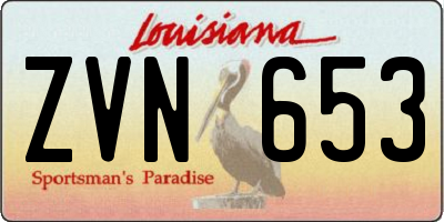 LA license plate ZVN653