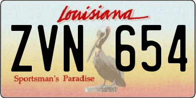 LA license plate ZVN654