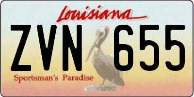 LA license plate ZVN655
