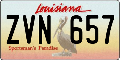 LA license plate ZVN657