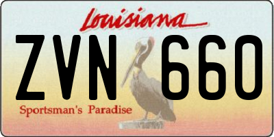 LA license plate ZVN660