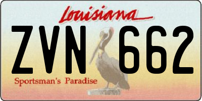LA license plate ZVN662