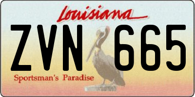 LA license plate ZVN665