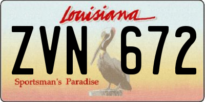 LA license plate ZVN672