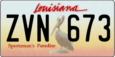 LA license plate ZVN673