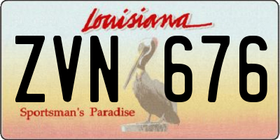 LA license plate ZVN676