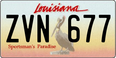 LA license plate ZVN677