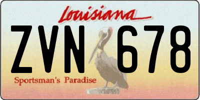 LA license plate ZVN678