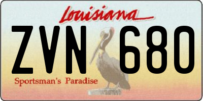 LA license plate ZVN680