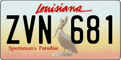 LA license plate ZVN681