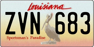 LA license plate ZVN683