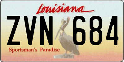 LA license plate ZVN684