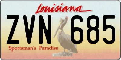 LA license plate ZVN685