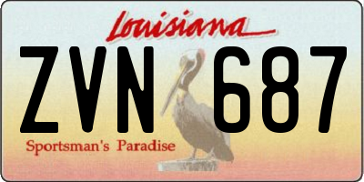 LA license plate ZVN687