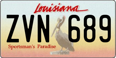 LA license plate ZVN689