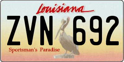 LA license plate ZVN692