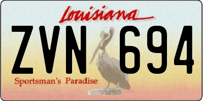 LA license plate ZVN694