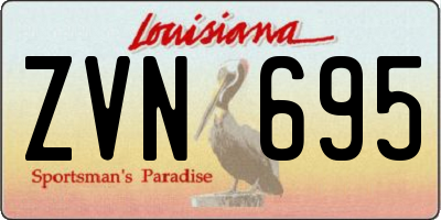 LA license plate ZVN695