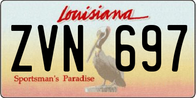 LA license plate ZVN697